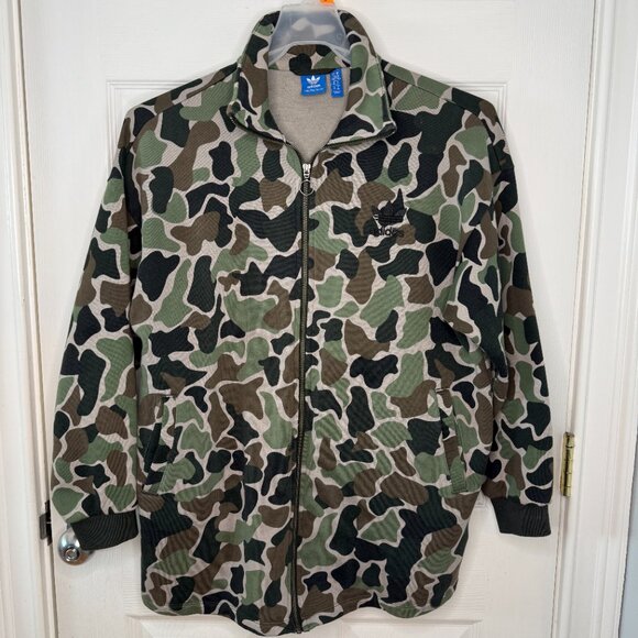 Adidas Camo Track Jacket Full Zip Fleece Lined Size Medium - Picture 9 of 9